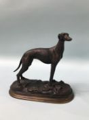 A small modern bronze of a Greyhound