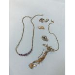 A 9ct gold necklace etc, total weight 16.3grams
