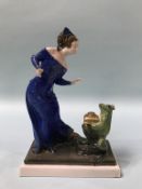 A Rosenthal porcelain group of 'The Princess and the Frog', printed mark, numbered K536, 23cm