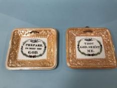 Two 19th century Sunderland 'orange' lustre religious plaques