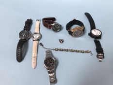 Six modern gentleman's wristwatches