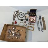 A box of costume jewellery