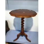 A mahogany barley twist occasional table