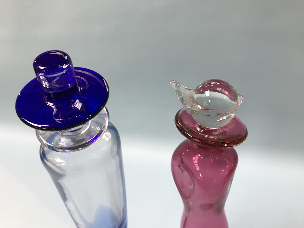 Two boxed Christinenhutte coloured glass decanters - Image 2 of 2