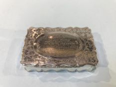 A silver plated snuff box