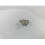 An 18ct white gold diamond marquise shaped ring