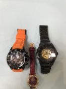 Three various wristwatches, Fossil, Ice and Radley
