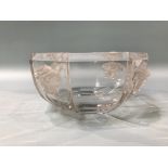 A clear Versace octagonal glass bowl by Rosenthal, 18cm wide
