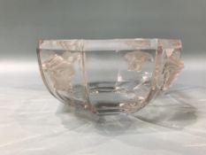 A clear Versace octagonal glass bowl by Rosenthal, 18cm wide