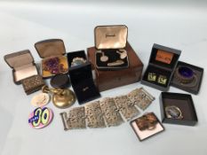 A box of assorted, to include cufflinks etc.
