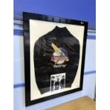 Framed and mounted 'Bee Gees' tour jacket, together with autographed picture