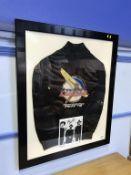 Framed and mounted 'Bee Gees' tour jacket, together with autographed picture