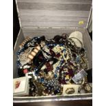 A quantity of costume jewellery, in one box