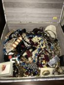 A quantity of costume jewellery, in one box
