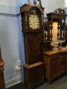 A mahogany and oak long case clock by Humphreys of Barnard Castle, painted dial, 30 hour, second