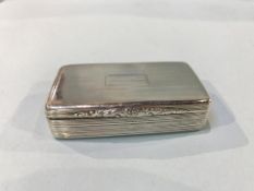 A Georgian silver snuff box, T.S. Birmingham, 1832?, 80g
