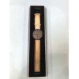 A boxed Weird Ape men's duke watch, with black face, suede strap and spare strap (as new)