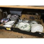 Three trays of assorted china, to include Royal Worcester etc.