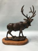 A modern bronze model of a Stag