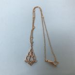 A rose gold and diamond necklace, 1.23ct