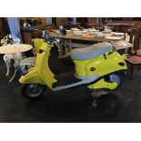 A yellow Chinese electric scooter, mileage (as shown), 00002, (no charger)