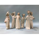 Six various Lladro figures