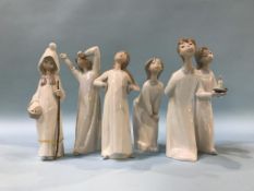 Six various Lladro figures