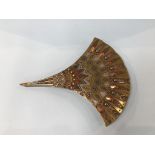 A small axehead shaped abstract artwork after Giovanni Schoeman, 32cm wide