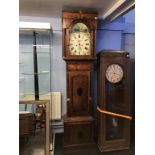 An oak long case clock, dial signed Robson Ord, with eight day movement