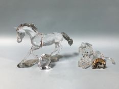 Two boxed Swarovski animals 'Horse Esperanza' and 'The Lion'