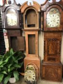 A pine long case clock