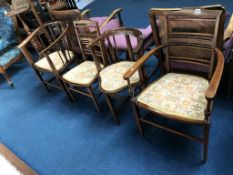 Four various Edwardian chairs