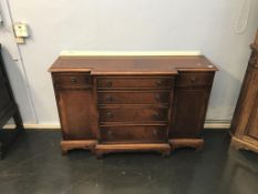 A reproduction mahogany dwarf sideboard