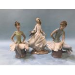 Three Lladro dancers