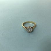 An 18ct gold diamond solitaire ring, approximately 0.9ct, size 'J'