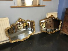 A pair of modern over mantle mirrors