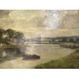 D. Cameron, oil on canvas, signed, 'Riverscape', 30 x 45cm