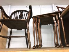 A Windsor chair and a nest of tables