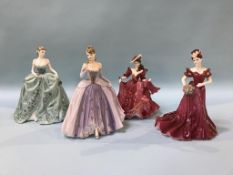 Coalport figurines; 'Royal Premiere', 'Jenny', 'Midnight Masquerade', and 'Scarlett' (4)