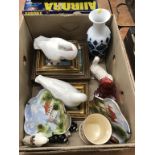 A box of assorted, to include Mary Gregory jug, Beswick etc.