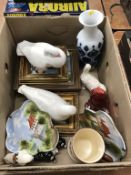 A box of assorted, to include Mary Gregory jug, Beswick etc.