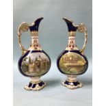 A pair of Royal Crown Derby 'Chatsworth' vases, 26cm height