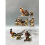 A collection of eleven various Beswick birds