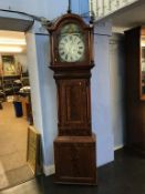 A 19th century mahogany long case clock by Henry Jackson of Newcastle Upon Tyne, with painted
