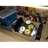 Four boxes of toys and games