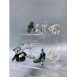 Seven boxed Swarovski figures, 'Monkey', 'Panda', 'Horse', 'Fawn', 'Polar Bear', 'Peacock' and '