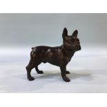 A small bronze model of a French bulldog, 10cm wide