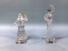 Two boxed Swarovski figures, 'Columbine' and 'Pierrot'