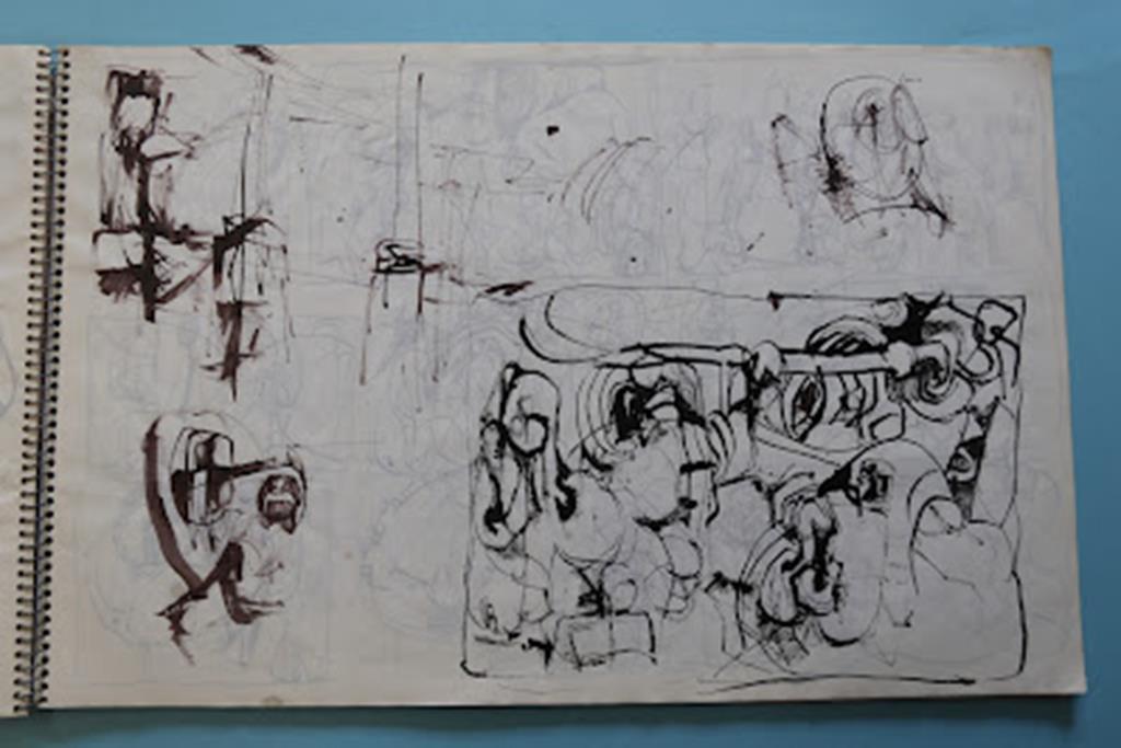 Tom McGuinness (1926-2006). Mixed media; pen and ink, watercolour, felt tip. Signed. A Sketchbook - Image 47 of 63