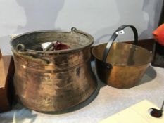 A jam pan and a copper pan